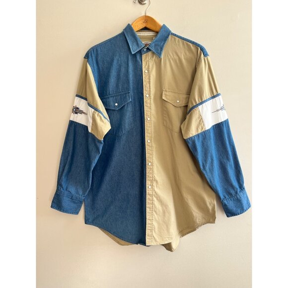 Cumberland Outfitters Other - Cumberland Outfitters Western Pearl Snap Shirt Mens XL Aztec Colorblock 90s